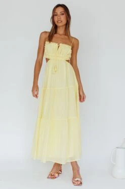 Eyona Cut-Out Waist Tie Maxi Dress Lemon -Trend Whisper ST3461B 20LEMON 8