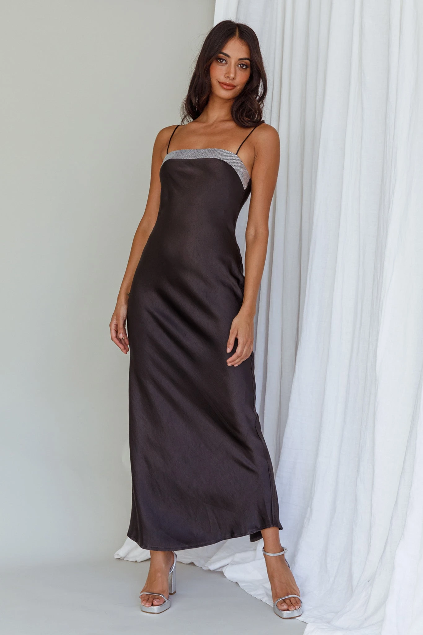 Making Headlines Diamante Neckline Maxi Dress Black 1 Making Headlines Diamante Neckline Maxi Dress Black