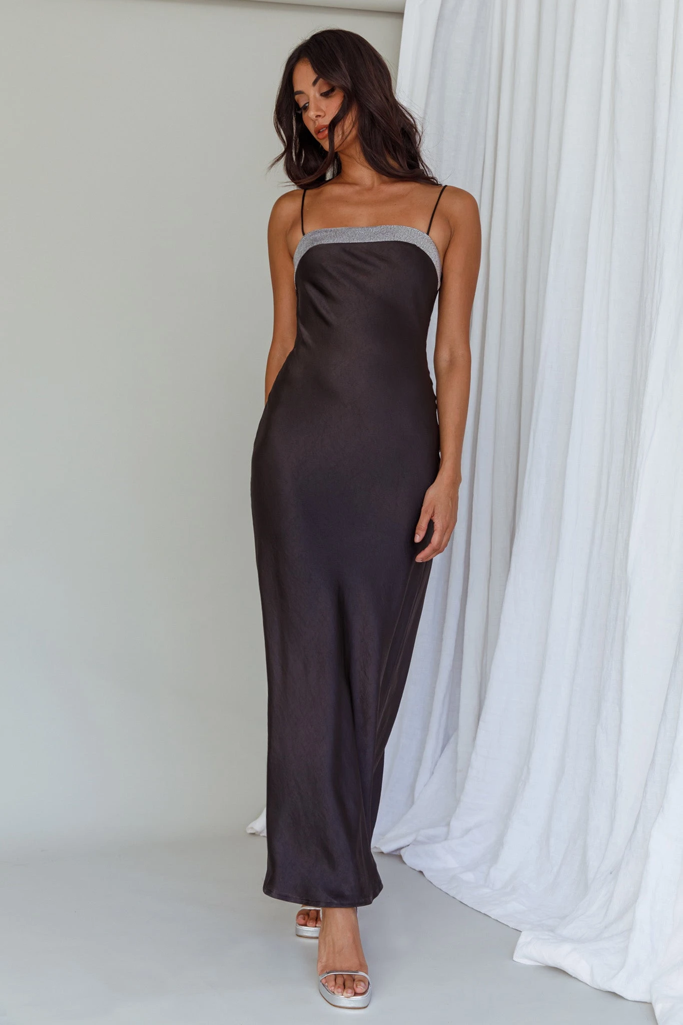 Making Headlines Diamante Neckline Maxi Dress Black 5 Making Headlines Diamante Neckline Maxi Dress Black - Image 5