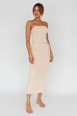 Making Headlines Strapless Midi Dress Cream -Trend Whisper ST3584B02 20CREAM 2