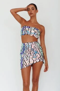 El Camino Mosaic Mini Skirt Silver 11 El Camino Mosaic Mini Skirt Silver -Trend Whisper ST3812D01 S 20SILVER 5