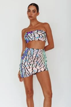 El Camino Mosaic Mini Skirt Silver 13 El Camino Mosaic Mini Skirt Silver -Trend Whisper ST3812D01 S 20SILVER 7