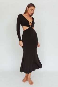 Dress Codes Cut-Out Maxi Dress Black -Trend Whisper ST3866D 20BLACK 5