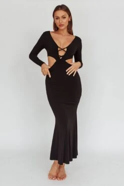 Dress Codes Cut-Out Maxi Dress Black -Trend Whisper ST3866D 20BLACK 6