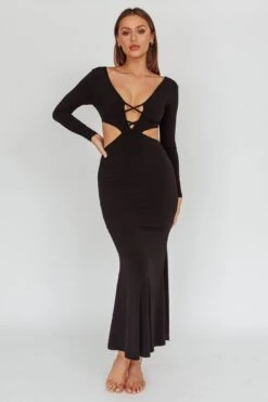 Dress Codes Cut-Out Maxi Dress Black -Trend Whisper ST3866D 20BLACK 7