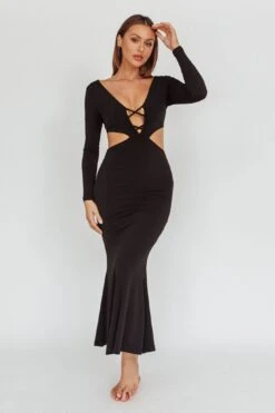 Dress Codes Cut-Out Maxi Dress Black -Trend Whisper ST3866D 20BLACK 8