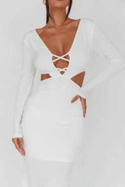 Dress Codes Cut-Out Maxi Dress White -Trend Whisper ST3866D 20WHITE 4