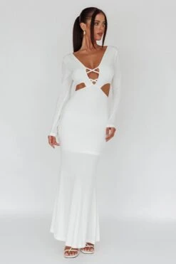 Dress Codes Cut-Out Maxi Dress White -Trend Whisper ST3866D 20WHITE 6
