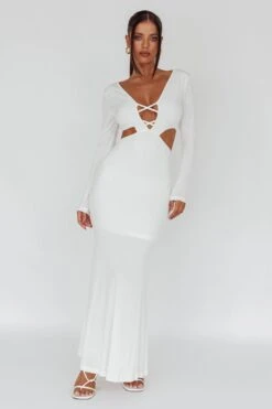 Dress Codes Cut-Out Maxi Dress White -Trend Whisper ST3866D 20WHITE 7