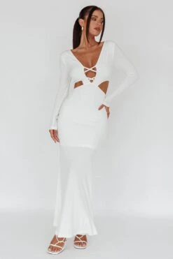 Dress Codes Cut-Out Maxi Dress White -Trend Whisper ST3866D 20WHITE 8