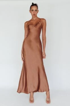 Twilight Tango One-Shoulder Maxi Dress Mocha -Trend Whisper ST3908H 20MOCHA 2