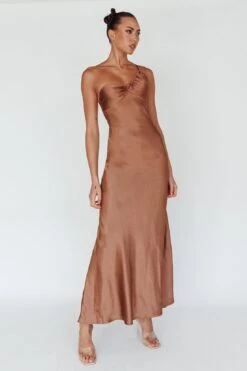 Twilight Tango One-Shoulder Maxi Dress Mocha -Trend Whisper ST3908H 20MOCHA 5