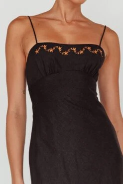 Star Garden Embroidered Midi Dress Black -Trend Whisper ST3921D 20BLACK 4