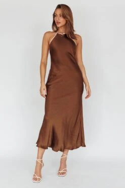 Midsomer Dawn Criss-Cross Back Maxi Dress Chocolate -Trend Whisper ST3928D 20CHOCOLATE 7