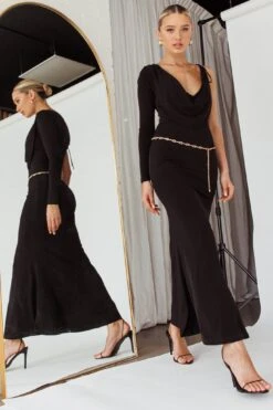 Star Walker One Sleeve Maxi Dress Black 10 Star Walker One Sleeve Maxi Dress Black -Trend Whisper ST3955D 20BLACK 2