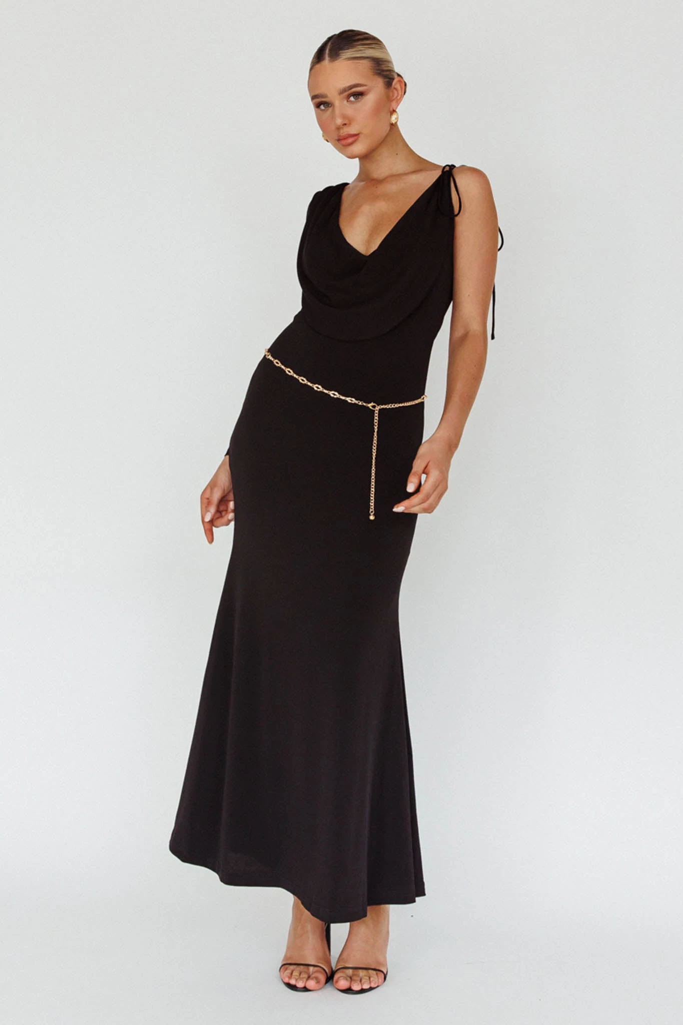 Star Walker One Sleeve Maxi Dress Black 8 Star Walker One Sleeve Maxi Dress Black - Image 8