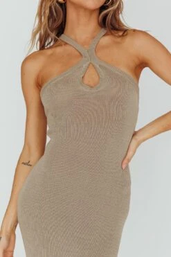 Nalu Keyhole Knit Maxi Dress Sand 8 Nalu Keyhole Knit Maxi Dress Sand -Trend Whisper ST3987H 20SAND 4