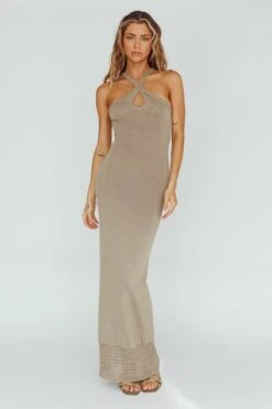 Nalu Keyhole Knit Maxi Dress Sand 9 Nalu Keyhole Knit Maxi Dress Sand -Trend Whisper ST3987H 20SAND 5
