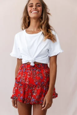 Alexi Mini Skirt Floral And Vine Print Red -Trend Whisper photo 1167 25292b13 s red