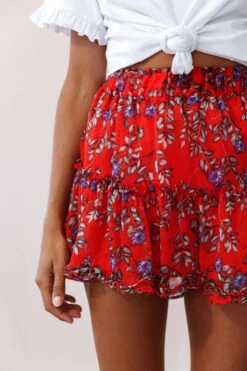 Alexi Mini Skirt Floral And Vine Print Red -Trend Whisper photo 1168 25292b13 s red