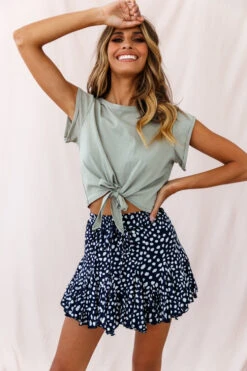 Robyn Flounce Polka Dot Mini Skirt Navy -Trend Whisper photo 1787 14254b14 s navy