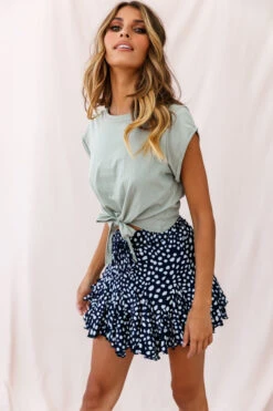 Robyn Flounce Polka Dot Mini Skirt Navy -Trend Whisper photo 1793 14254b14 s navy