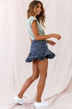 Robyn Flounce Polka Dot Mini Skirt Navy -Trend Whisper photo 1798 14254b14 s navy