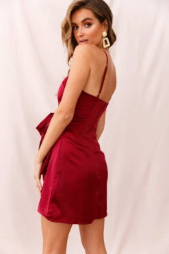 Ireland Silky Faux Wrap Dress Plum 8 Ireland Silky Faux Wrap Dress Plum -Trend Whisper photo 407 st1125b01 plum 1