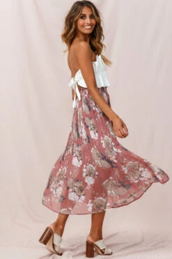 Caroline Accordion Pleat Midi Skirt Rose -Trend Whisper photo 642skirt 26835b white 26917b03 rose 1