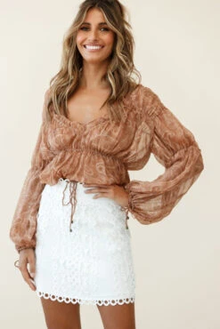 Dinah Crochet Overlay Skirt White -Trend Whisper st2222d white st2321b tan 190903sl2079 1