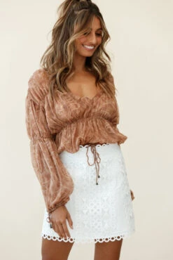 Dinah Crochet Overlay Skirt White -Trend Whisper st2222d white st2321b tan 190903sl2084 2