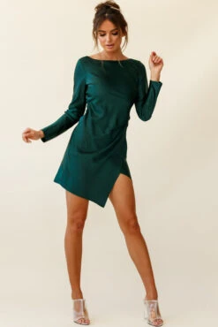 Thank Me Later Long Sleeve Open Back Dress Forest Green 13 Thank Me Later Long Sleeve Open Back Dress Forest Green -Trend Whisper st2278b forest green 190806sl17866